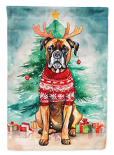 Load image into Gallery viewer, Boxer Christmas Garden Flag – Cozy Dog Holiday Decor with Tree &amp; Presents