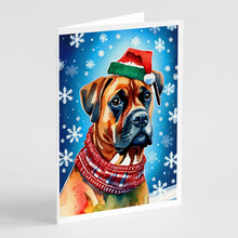 Load image into Gallery viewer, Boxer Christmas Greeting Cards - Blank Note Cards – 8-Pack of Artist-Designed Cards with Envelopes