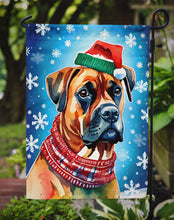 Load image into Gallery viewer, Boxer Christmas Garden Flag – Cozy Dog Holiday Decor with Tree &amp; Presents