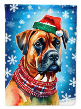 Load image into Gallery viewer, Boxer Christmas Garden Flag – Cozy Dog Holiday Decor with Tree &amp; Presents