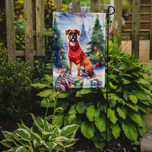 Load image into Gallery viewer, Boxer Christmas Garden Flag – Cozy Dog Holiday Decor with Tree &amp; Presents