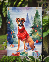 Load image into Gallery viewer, Boxer Christmas Garden Flag – Cozy Dog Holiday Decor with Tree &amp; Presents