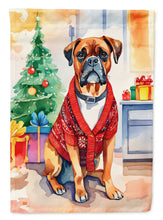 Load image into Gallery viewer, Boxer Christmas Garden Flag – Cozy Dog Holiday Decor with Tree &amp; Presents
