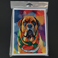 Load image into Gallery viewer, Bullmastiff Christmas Greeting Cards - Blank Note Cards – 8-Pack of Artist-Designed Cards with Envelopes