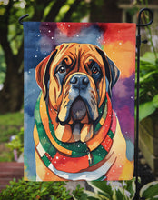 Load image into Gallery viewer, Bullmastiff Christmas Garden Flag – Cozy Dog Holiday Decor with Tree &amp; Presents