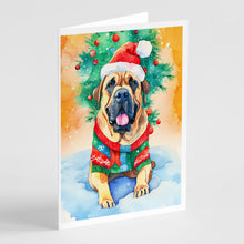 Load image into Gallery viewer, Bullmastiff Christmas Greeting Cards - Blank Note Cards – 8-Pack of Artist-Designed Cards with Envelopes