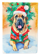 Load image into Gallery viewer, Bullmastiff Christmas Garden Flag – Cozy Dog Holiday Decor with Tree &amp; Presents