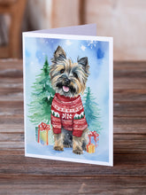 Load image into Gallery viewer, Cairn Terrier Christmas Greeting Cards - Blank Note Cards – 8-Pack of Artist-Designed Cards with Envelopes