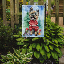Load image into Gallery viewer, Cairn Terrier Christmas Garden Flag – Cozy Dog Holiday Decor with Tree &amp; Presents