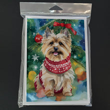 Load image into Gallery viewer, Cairn Terrier Christmas Greeting Cards - Blank Note Cards – 8-Pack of Artist-Designed Cards with Envelopes