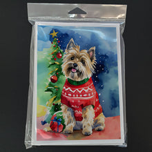 Load image into Gallery viewer, Cairn Terrier Christmas Greeting Cards - Blank Note Cards – 8-Pack of Artist-Designed Cards with Envelopes