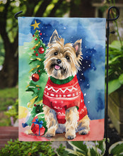 Load image into Gallery viewer, Cairn Terrier Christmas Garden Flag – Cozy Dog Holiday Decor with Tree &amp; Presents