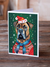 Load image into Gallery viewer, Cane Corso Christmas Greeting Cards - Blank Note Cards – 8-Pack of Artist-Designed Cards with Envelopes