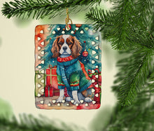Load image into Gallery viewer, Cavalier Spaniel Christmas Porcelain Ornament