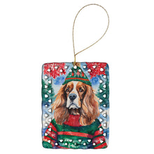 Load image into Gallery viewer, Cavalier Spaniel Christmas Porcelain Ornament
