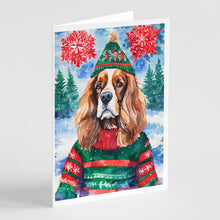 Load image into Gallery viewer, Cavalier Spaniel Christmas Greeting Cards - Blank Note Cards – 8-Pack of Artist-Designed Cards with Envelopes
