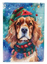 Load image into Gallery viewer, Cavalier Spaniel Christmas Garden Flag – Cozy Dog Holiday Decor with Tree &amp; Presents