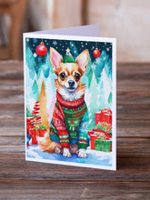 Load image into Gallery viewer, Chihuahua Christmas Greeting Cards - Blank Note Cards – 8-Pack of Artist-Designed Cards with Envelopes