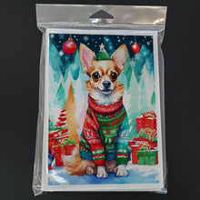 Load image into Gallery viewer, Chihuahua Christmas Greeting Cards - Blank Note Cards – 8-Pack of Artist-Designed Cards with Envelopes