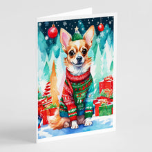 Load image into Gallery viewer, Chihuahua Christmas Greeting Cards - Blank Note Cards – 8-Pack of Artist-Designed Cards with Envelopes
