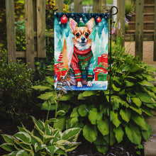 Load image into Gallery viewer, Chihuahua Christmas Garden Flag – Cozy Dog Holiday Decor with Tree &amp; Presents