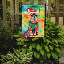 Load image into Gallery viewer, Chihuahua Christmas Garden Flag – Cozy Dog Holiday Decor with Tree &amp; Presents