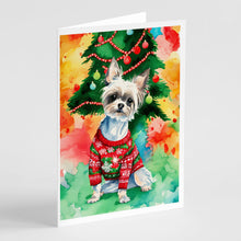 Load image into Gallery viewer, Chinese Crested Christmas Greeting Cards - Blank Note Cards – 8-Pack of Artist-Designed Cards with Envelopes