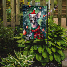 Load image into Gallery viewer, Chinese Crested Christmas Garden Flag – Cozy Dog Holiday Decor with Tree &amp; Presents