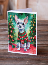 Load image into Gallery viewer, Chinese Crested Christmas Greeting Cards - Blank Note Cards – 8-Pack of Artist-Designed Cards with Envelopes