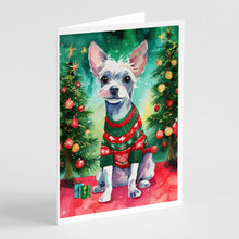 Load image into Gallery viewer, Chinese Crested Christmas Greeting Cards - Blank Note Cards – 8-Pack of Artist-Designed Cards with Envelopes
