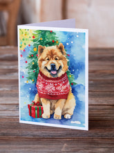 Load image into Gallery viewer, Chow Chow Christmas Greeting Cards - Blank Note Cards – 8-Pack of Artist-Designed Cards with Envelopes