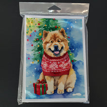 Load image into Gallery viewer, Chow Chow Christmas Greeting Cards - Blank Note Cards – 8-Pack of Artist-Designed Cards with Envelopes
