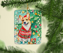 Load image into Gallery viewer, Corgi Christmas Porcelain Ornament