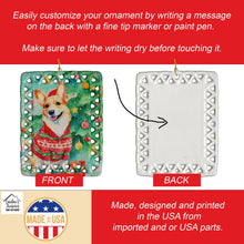 Load image into Gallery viewer, Corgi Christmas Porcelain Ornament