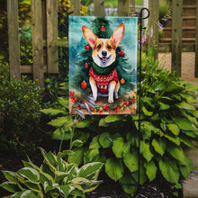 Load image into Gallery viewer, Corgi Christmas Garden Flag – Cozy Dog Holiday Decor with Tree &amp; Presents