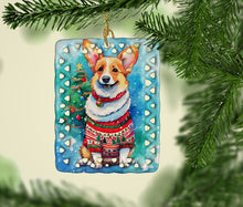 Load image into Gallery viewer, Corgi Christmas Porcelain Ornament