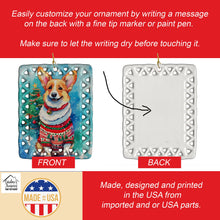 Load image into Gallery viewer, Corgi Christmas Porcelain Ornament