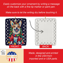 Load image into Gallery viewer, Corgi Christmas Porcelain Ornament