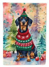 Load image into Gallery viewer, Dachshund Christmas House Flag
