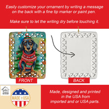 Load image into Gallery viewer, Dachshund Christmas Porcelain Ornament