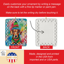 Load image into Gallery viewer, Dachshund Christmas Porcelain Ornament