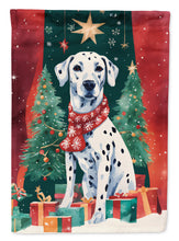 Load image into Gallery viewer, Dalmatian Christmas Garden Flag – Cozy Dog Holiday Decor with Tree &amp; Presents