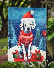 Load image into Gallery viewer, Dalmatian Christmas Garden Flag – Cozy Dog Holiday Decor with Tree &amp; Presents