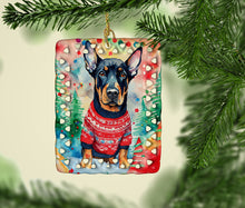 Load image into Gallery viewer, Doberman Pinscher Christmas Porcelain Ornament