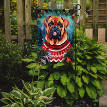 Load image into Gallery viewer, Dogue de Bordeaux Christmas Garden Flag – Cozy Dog Holiday Decor with Tree &amp; Presents