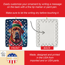 Load image into Gallery viewer, Dogue de Bordeaux Christmas Porcelain Ornament