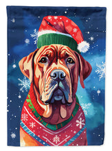 Load image into Gallery viewer, Dogue de Bordeaux Christmas Garden Flag – Cozy Dog Holiday Decor with Tree &amp; Presents