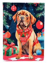 Load image into Gallery viewer, Dogue de Bordeaux Christmas Garden Flag – Cozy Dog Holiday Decor with Tree &amp; Presents