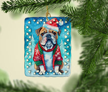 Load image into Gallery viewer, English Bulldog Christmas Porcelain Ornament