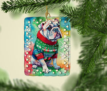 Load image into Gallery viewer, English Bulldog Christmas Porcelain Ornament